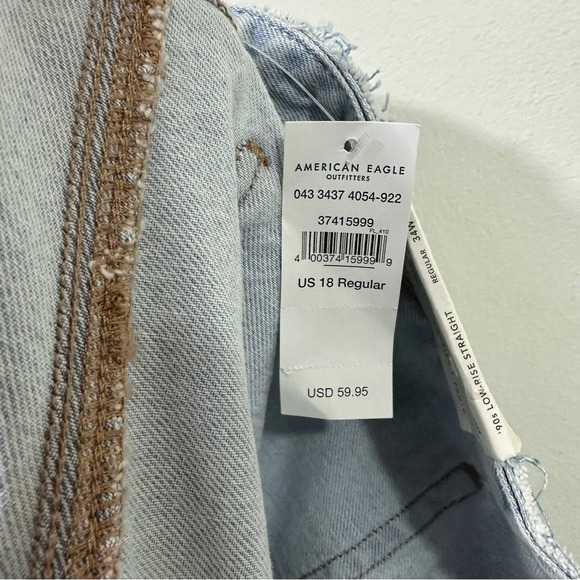 NWT American Eagle Low-Rise '90s Straight Jean Cool Classic - Picture 6 of 14